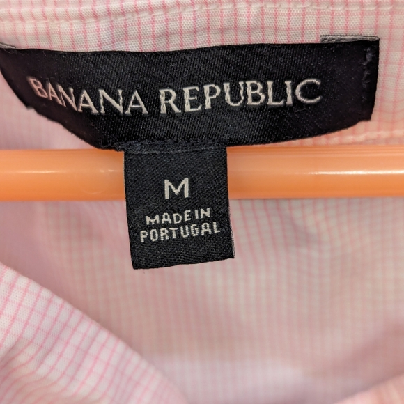 Banana Republic Pink Gingham Checkered Long Sleeve Blouse Top Sz Medium - Picture 9 of 10